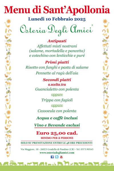 Menu Santapollonia 2025 